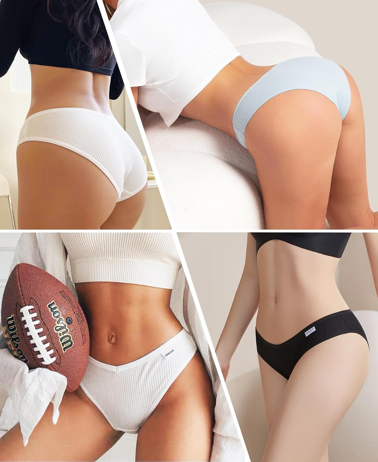 PENUUP Ribbed Bikini Underwear 6-Pack for Women — image 2