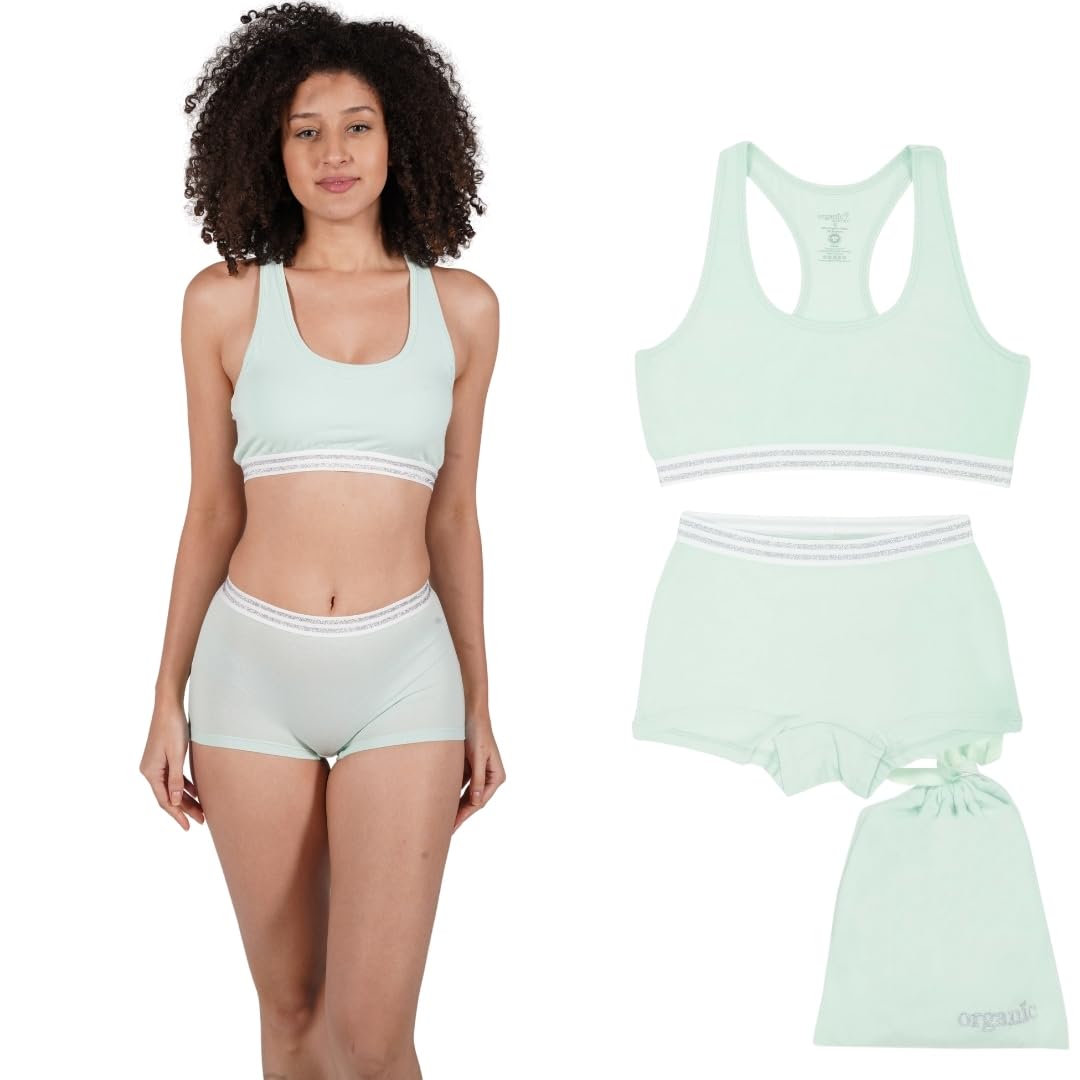 Organic Cotton Boxer Briefs and Bralette Set