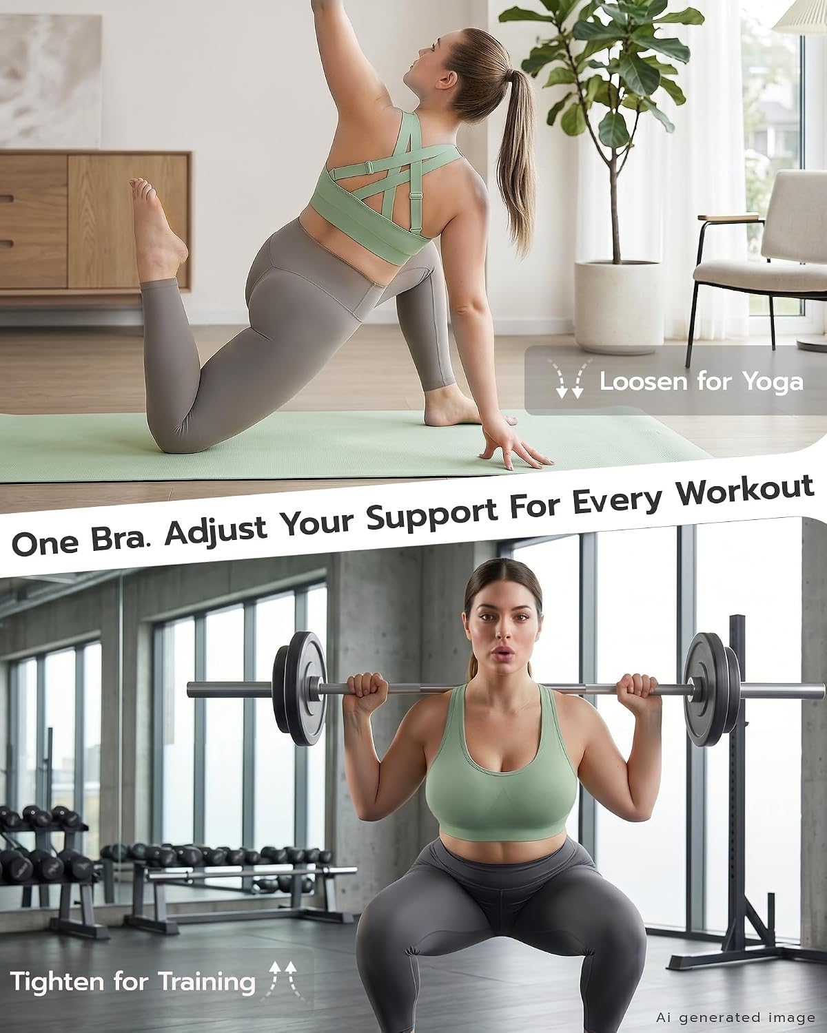 FITTIN Adjustable Full Coverage Sports Bra for Large Bust — image 3