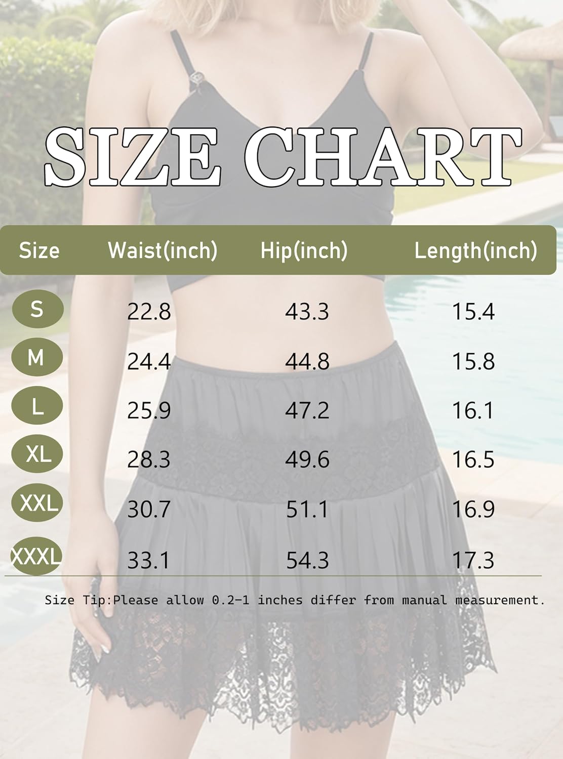 tagunop Mini Lace Slip Skirt for Women — image 6