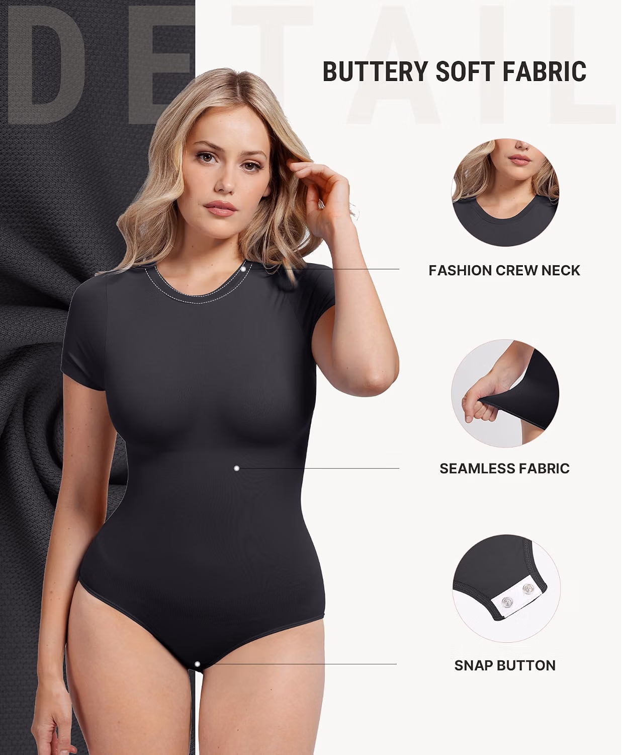 FeelinGirl Tummy Control Short Sleeve Shapewear Bodysuit — image 3