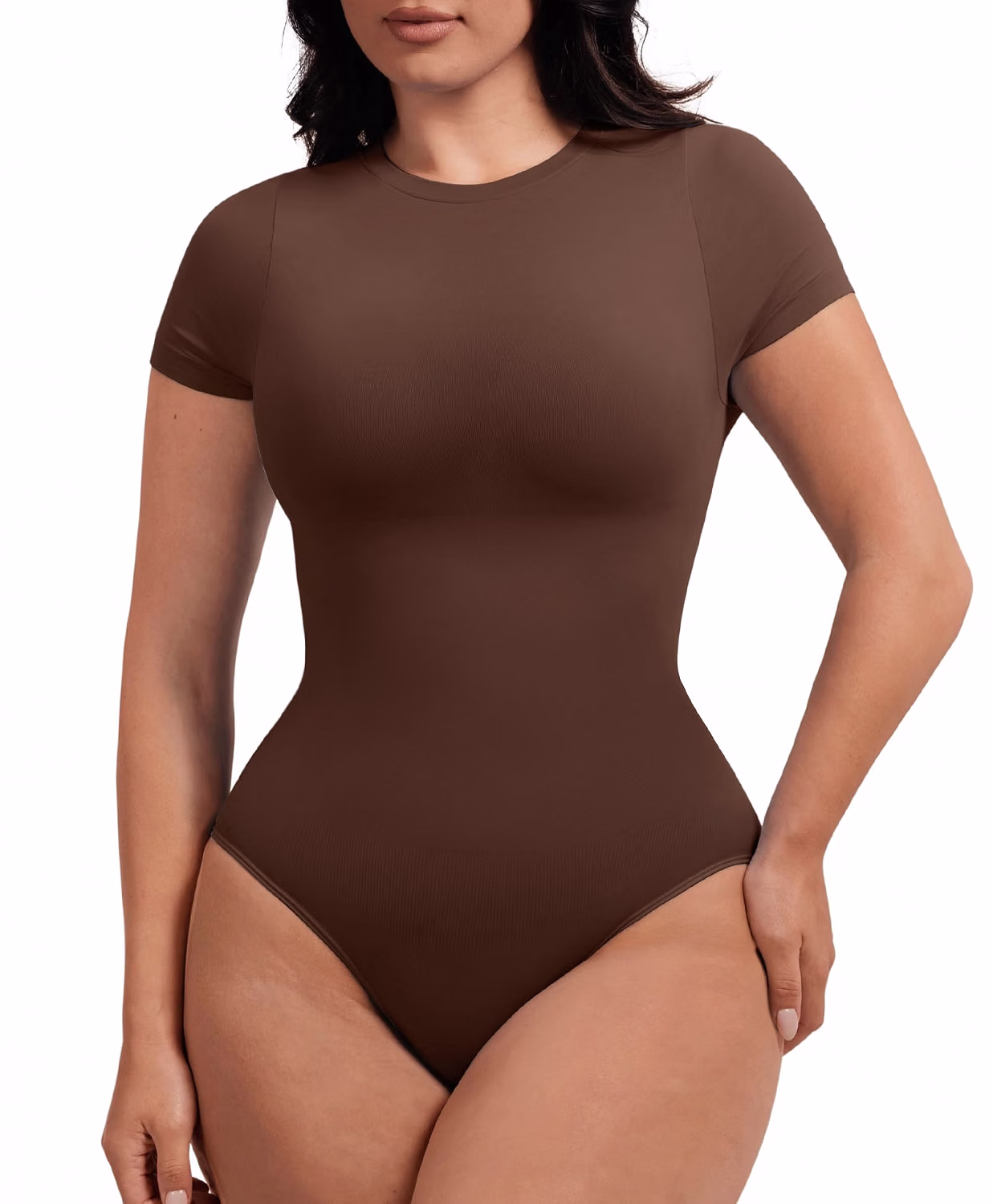 FeelinGirl Tummy Control Short Sleeve Shapewear Bodysuit — image 9