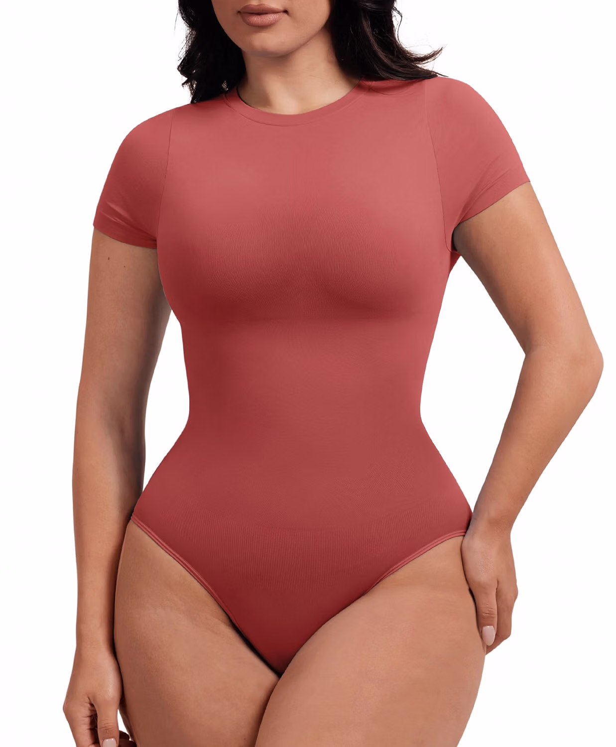 FeelinGirl Tummy Control Short Sleeve Shapewear Bodysuit — image 12