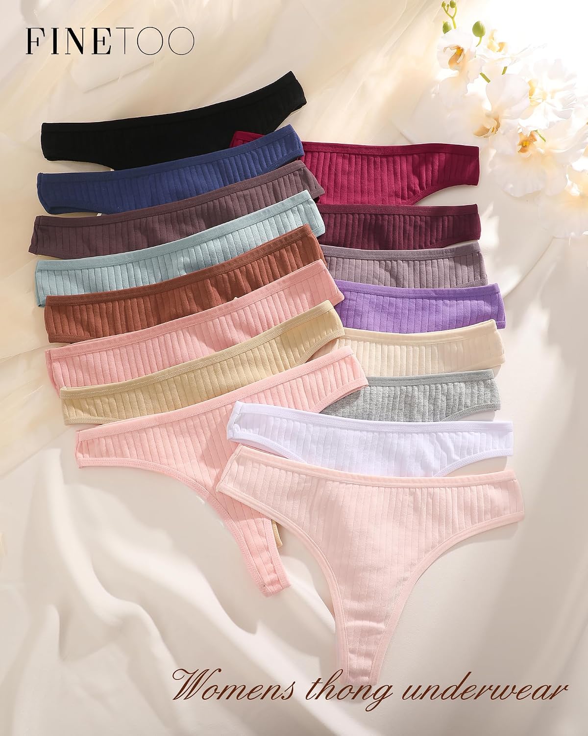 FINETOO Cotton Thong Underwear 6 Pack — image 5