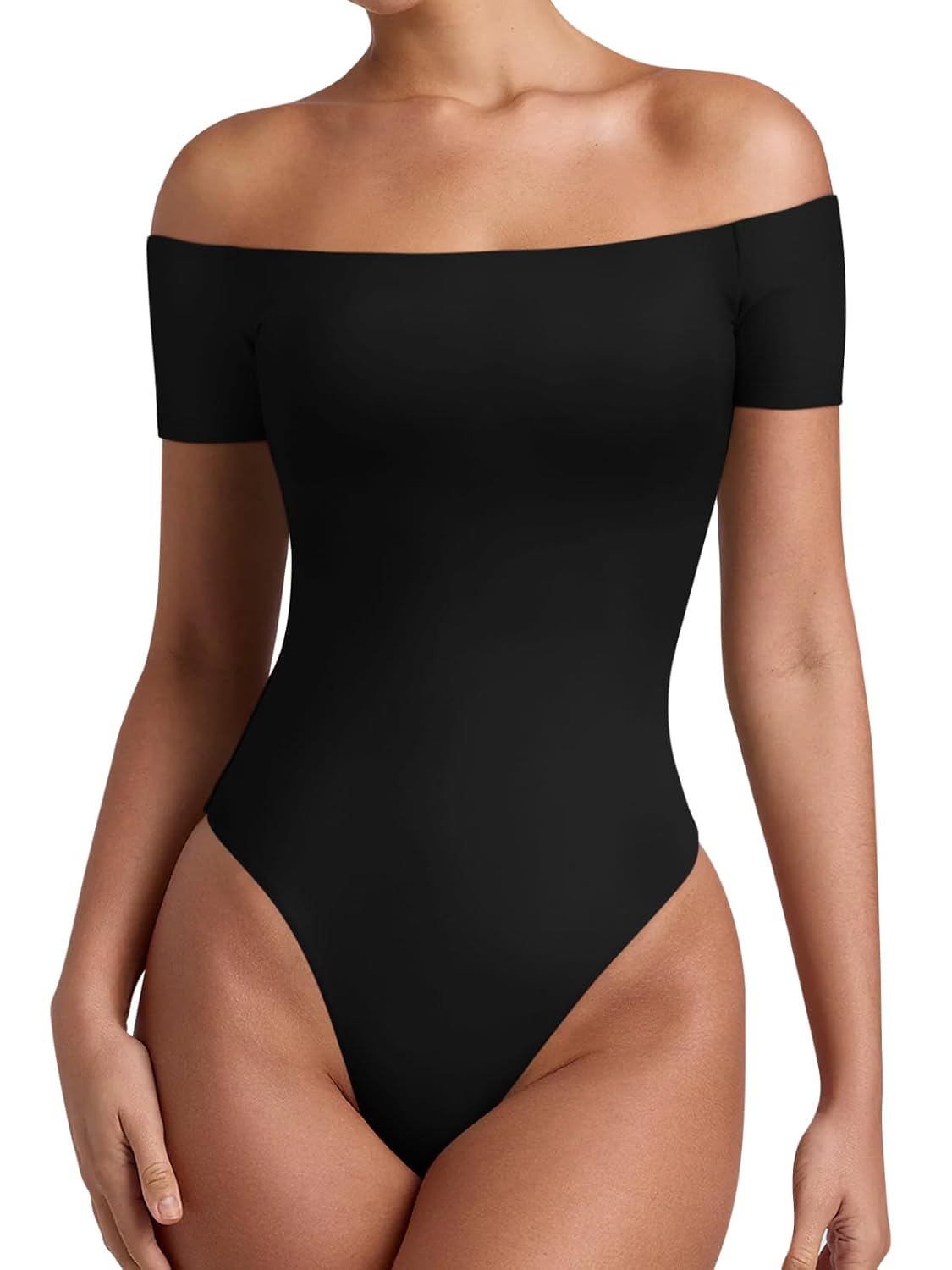 REORIA Off Shoulder Backless Thong Bodysuit — image 2