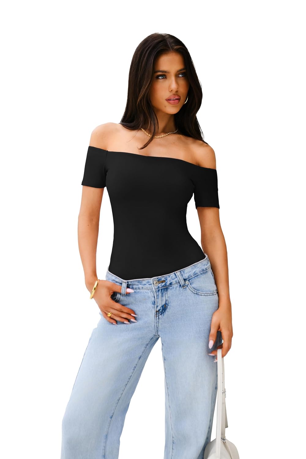 REORIA Off Shoulder Backless Thong Bodysuit — image 3