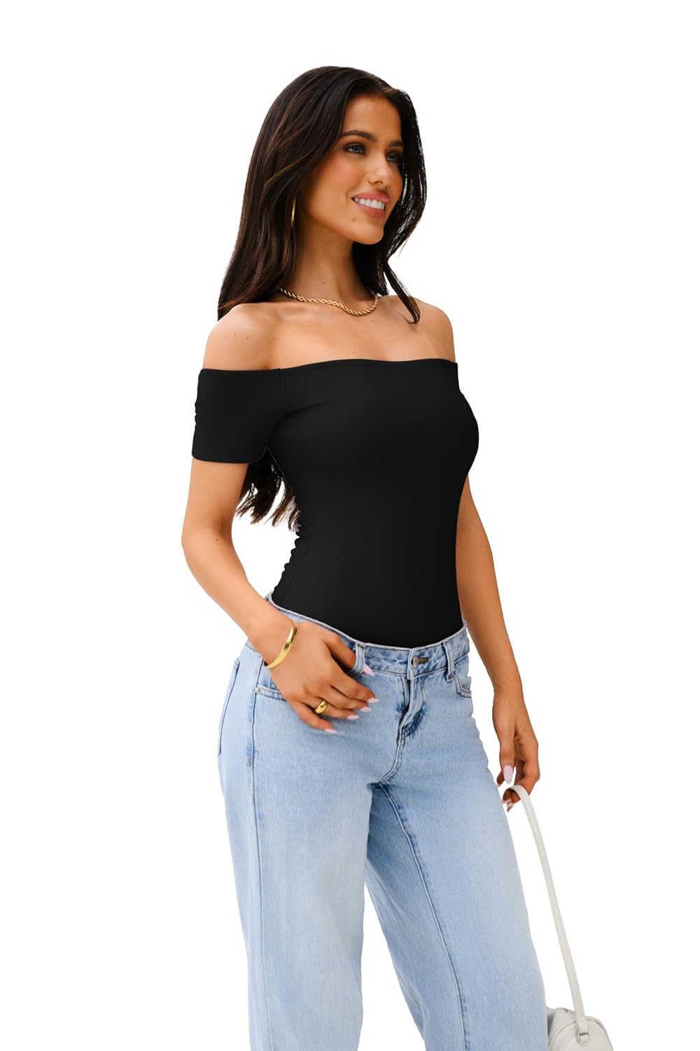 REORIA Off Shoulder Backless Thong Bodysuit — image 5