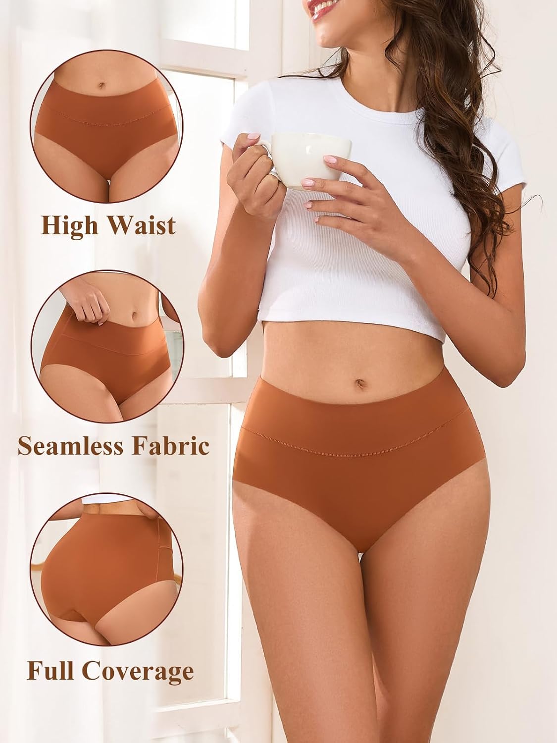 HOHOCHIN Seamless High Waisted Panties 4-Pack — image 3