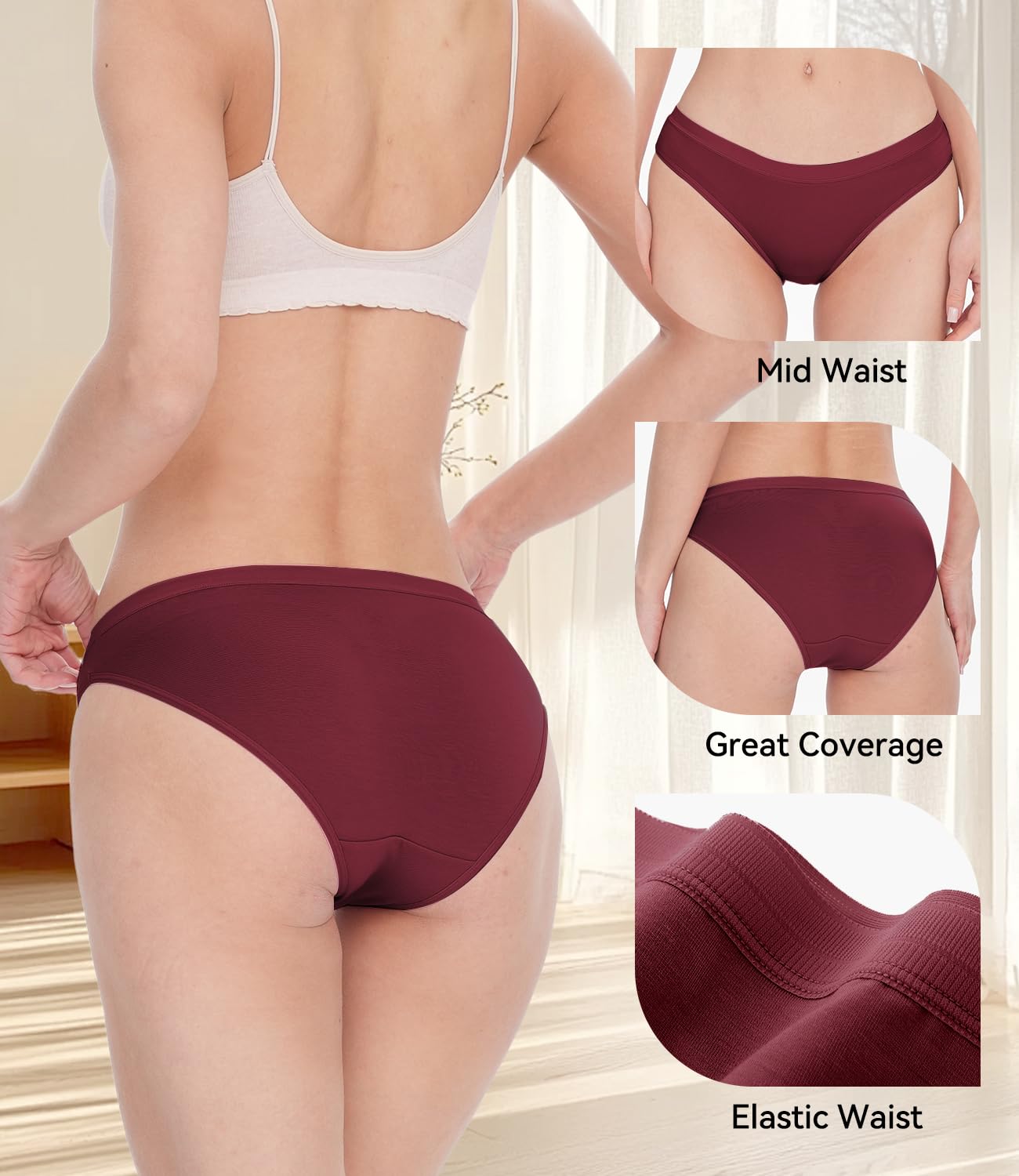 Bamboo Cool Women's 5-Pack Bikini Hipster Panties — image 6
