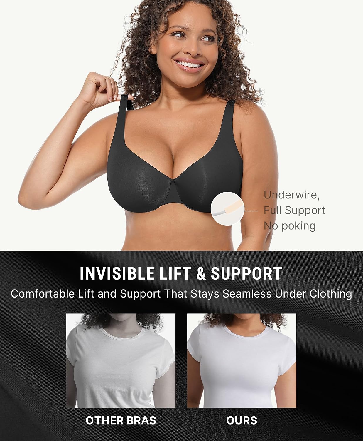 FeelinGirl Women's Unlined Underwire Full Coverage Bra — image 3
