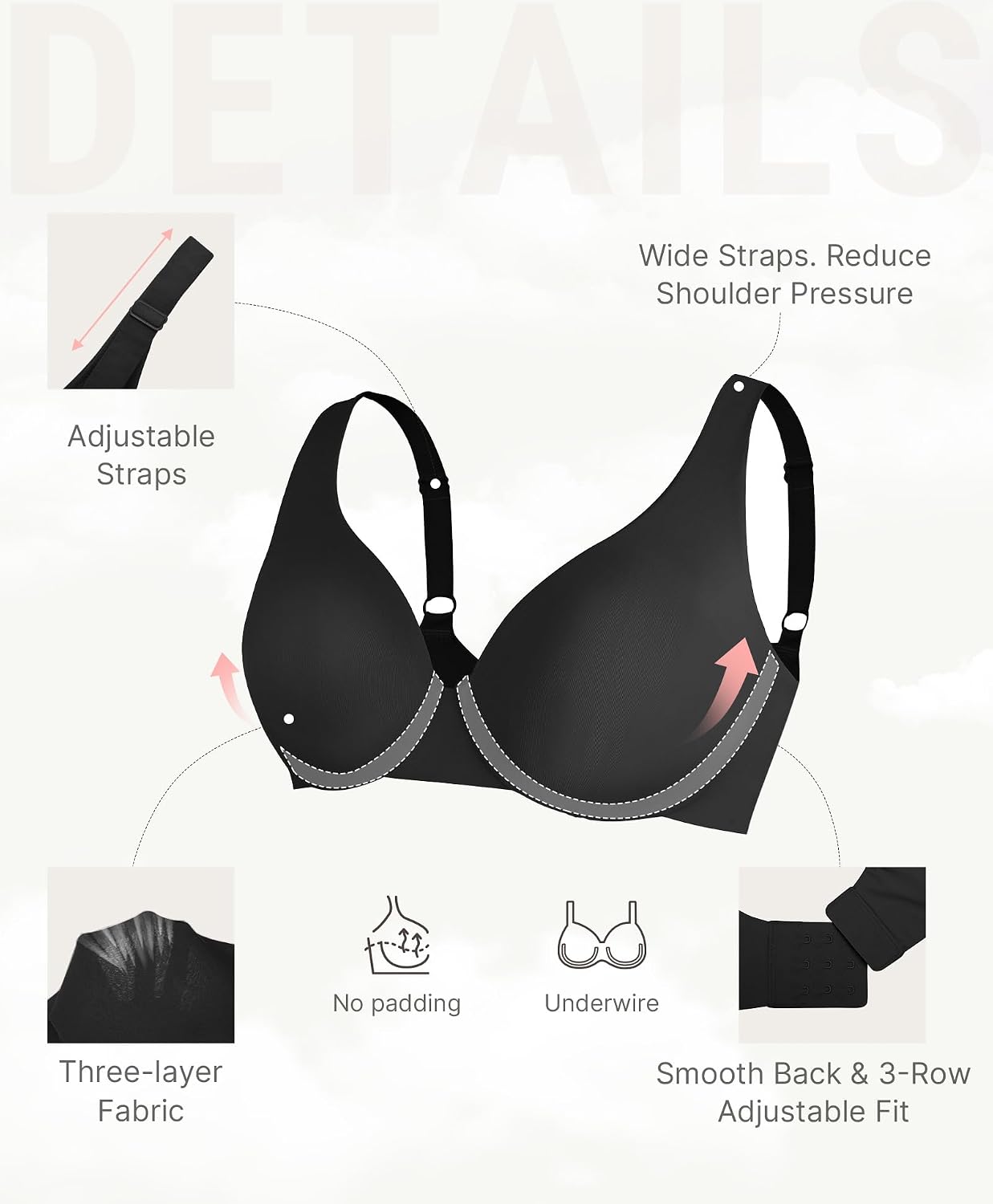 FeelinGirl Women's Unlined Underwire Full Coverage Bra — image 4