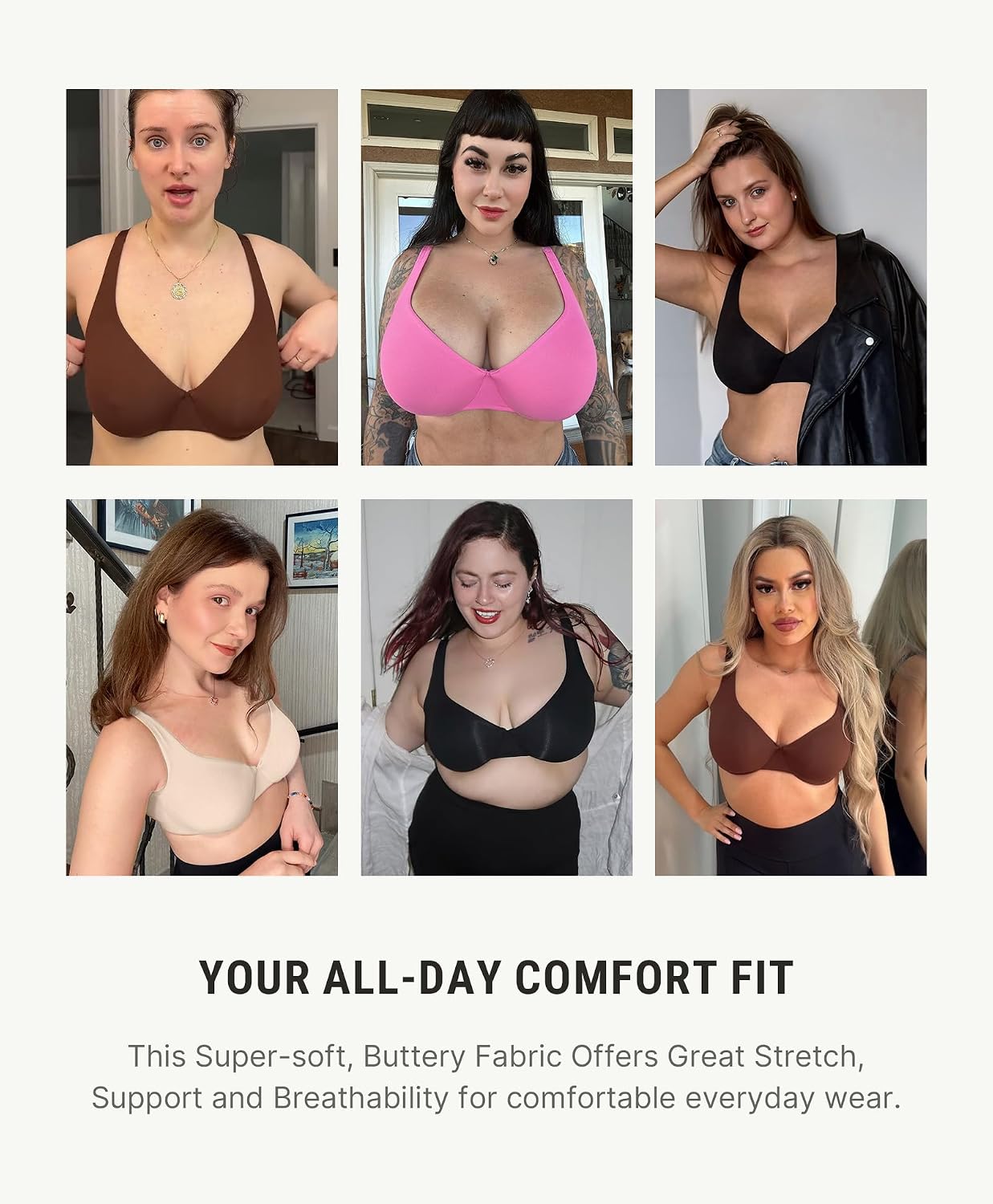 FeelinGirl Women's Unlined Underwire Full Coverage Bra — image 6