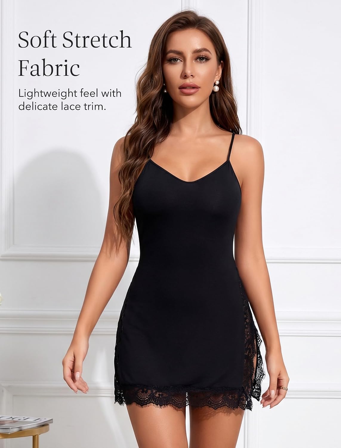 Girece Lace Chemise Nightgown with Adjustable Straps — image 7