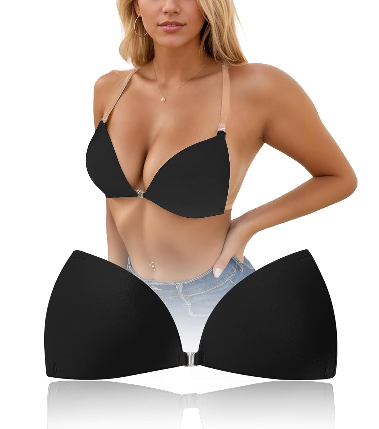 Strapless Invisible Adhesive Push Up Bra for Women