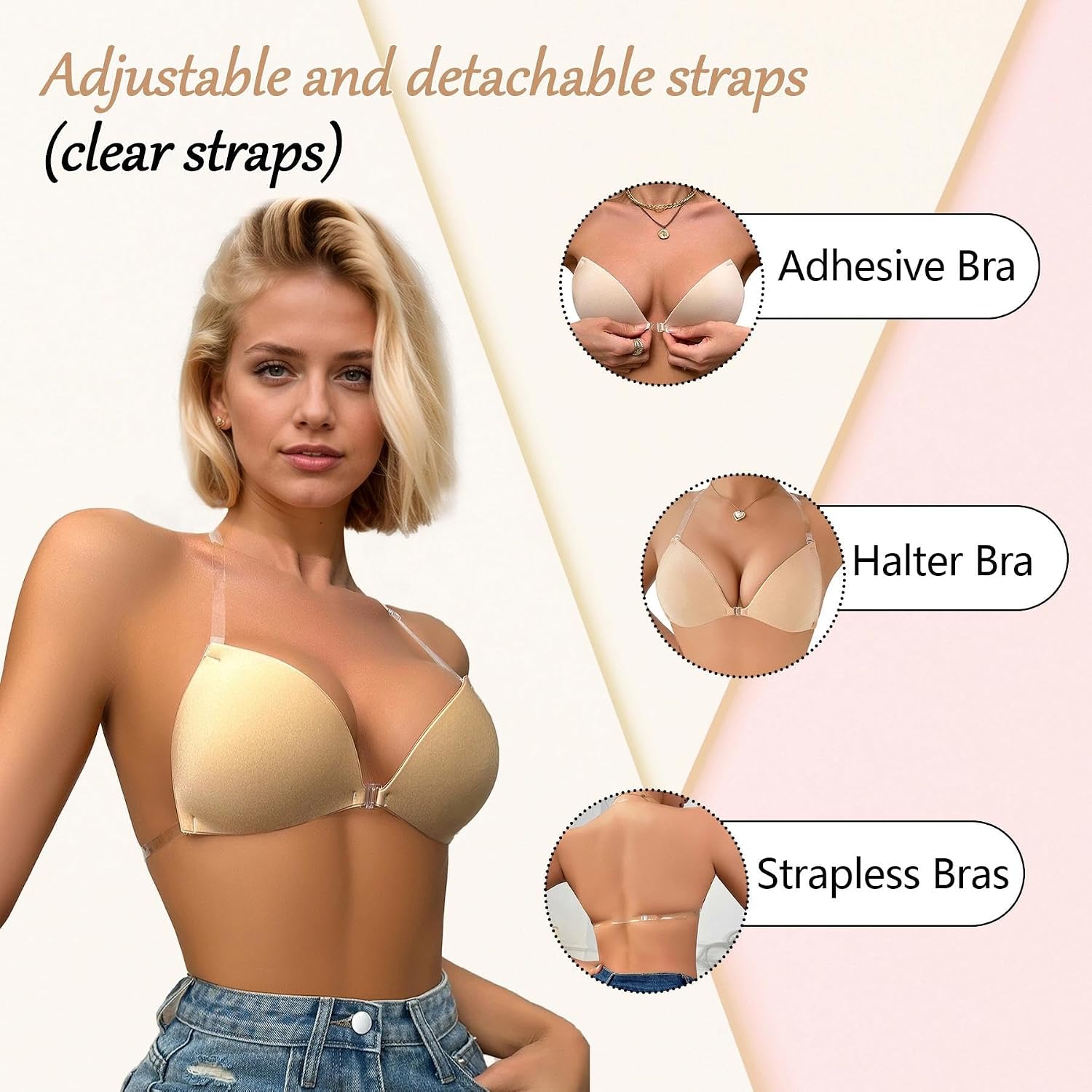 Strapless Invisible Adhesive Push Up Bra for Women — image 4