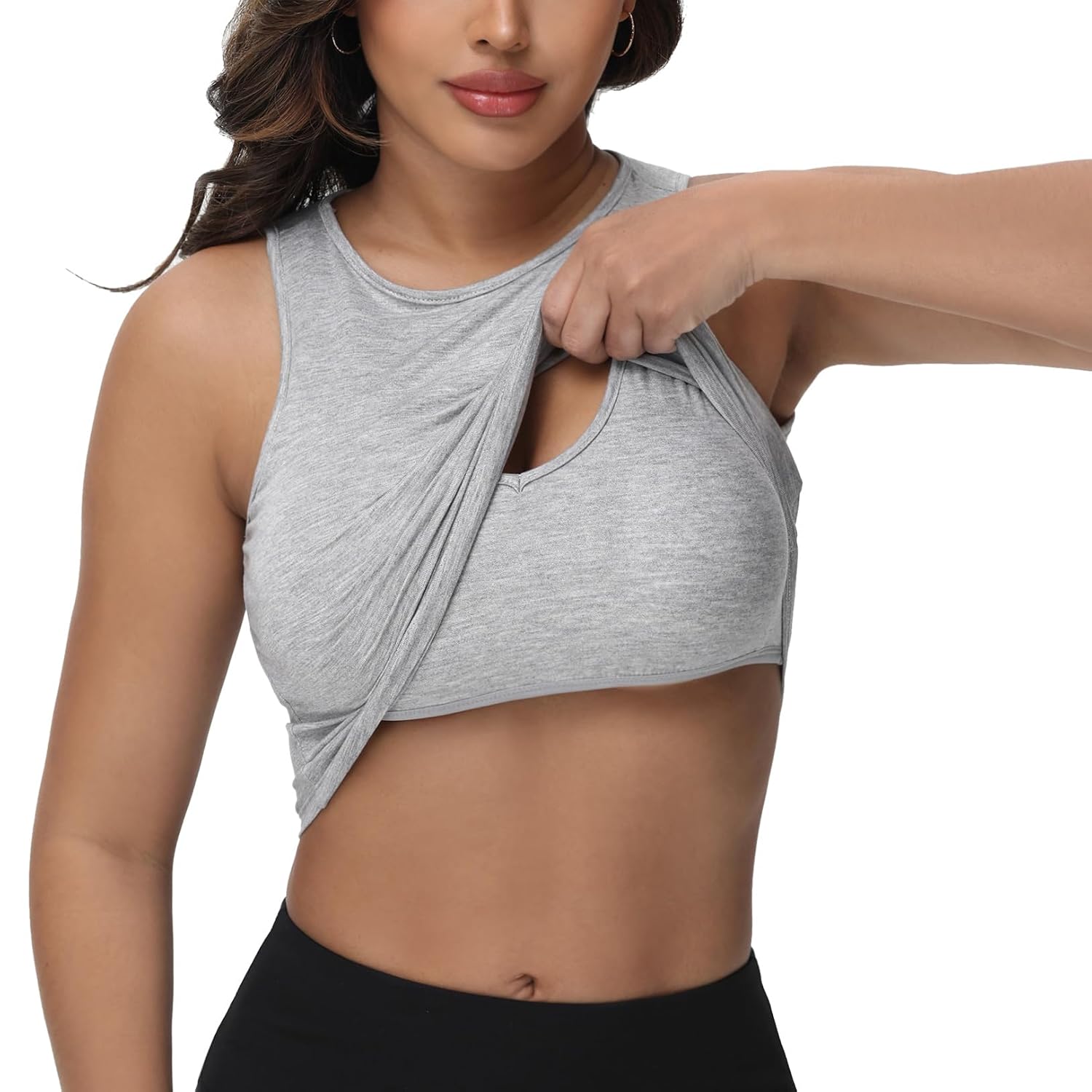Bhome Longline Nursing Maternity Crop Tank with Bra