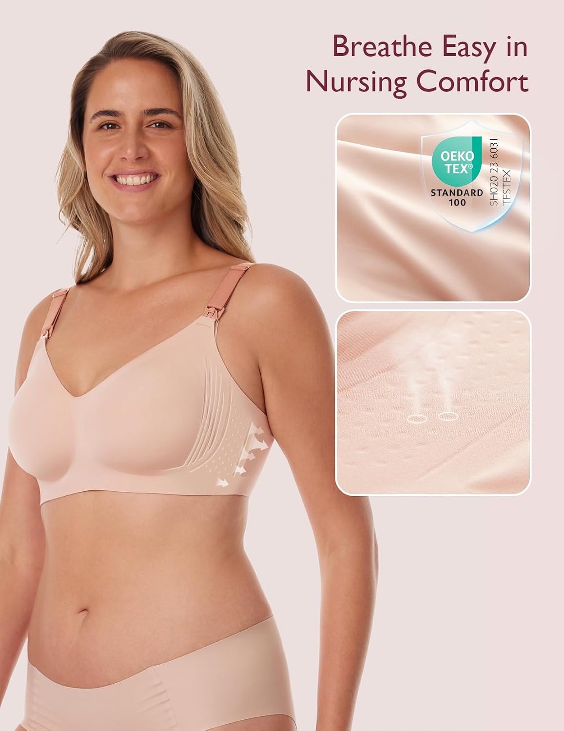 Momcozy Seamless Nursing Bra with Jelly Strip Lift — image 3