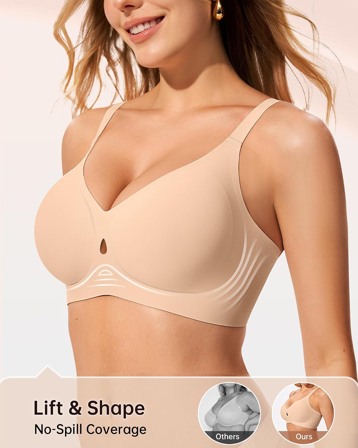 LetsJoli Women's Wireless Water Drop Jelly Bra — image 3