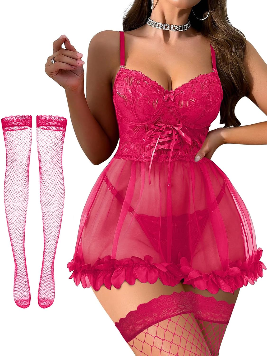 Foxiny Sexy Lingerie Nightgown with Thong — image 12