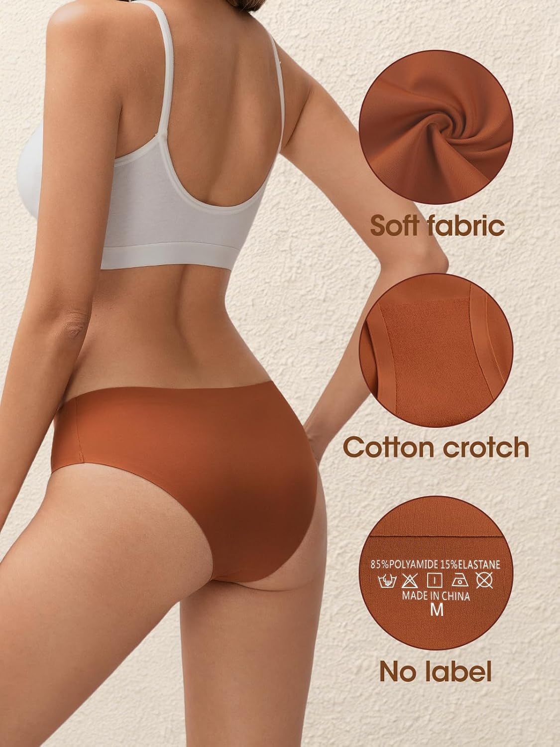 AIVEITE Women's Seamless Cheeky Bikini Panties 6-Pack — image 5
