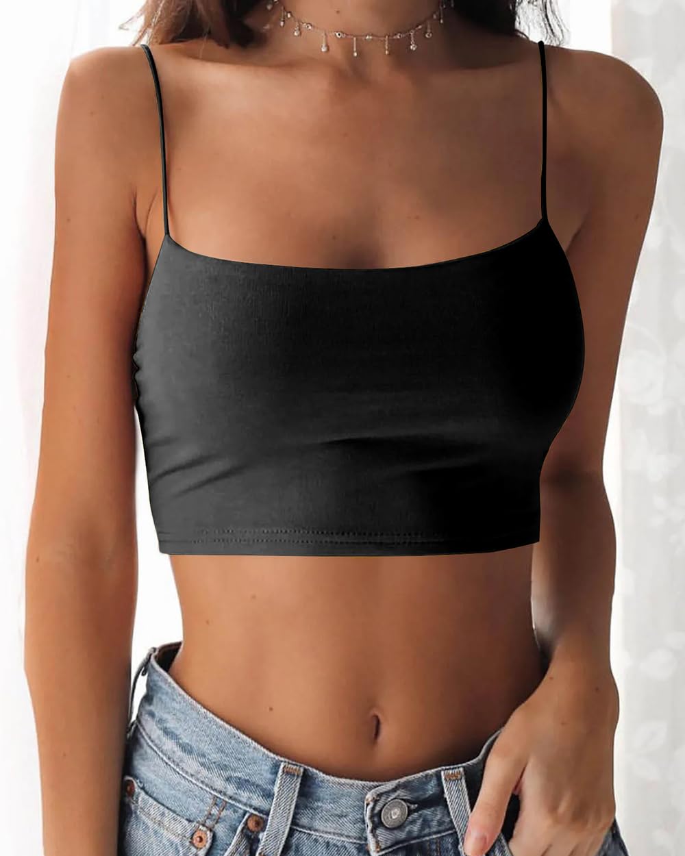 Abasona Women's Spaghetti Strap Cami Crop Top — image 3
