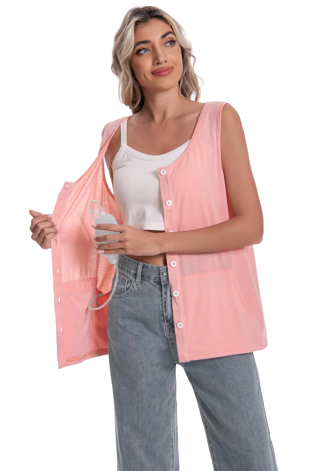 Meuponc Mastectomy Tank with Drain Pockets — image 8