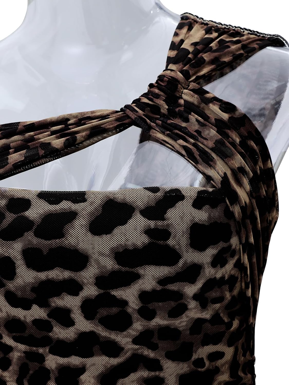 REORIA One Shoulder Leopard Mesh Bodysuit — image 6
