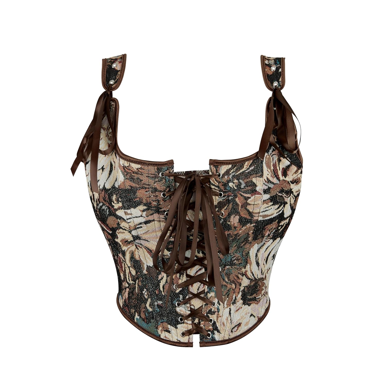 OVOY Women's Floral Jacquard Corset Bustier — image 3