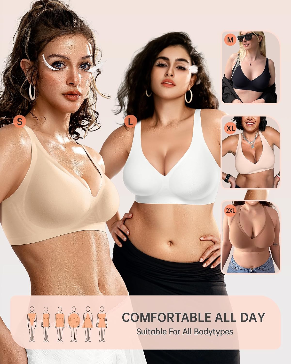 OEAK Women's Jelly Wireless Deep V Bralette — image 4