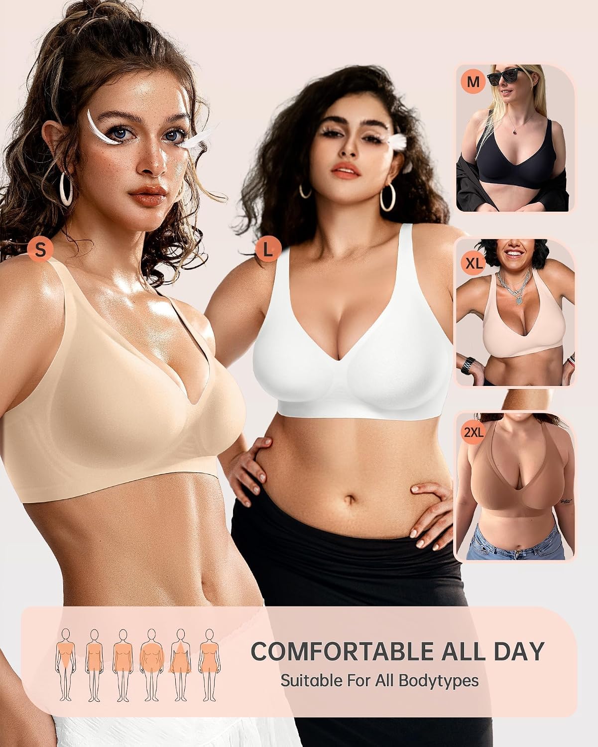 OEAK Women's Jelly Wireless Deep V Bralette — image 7