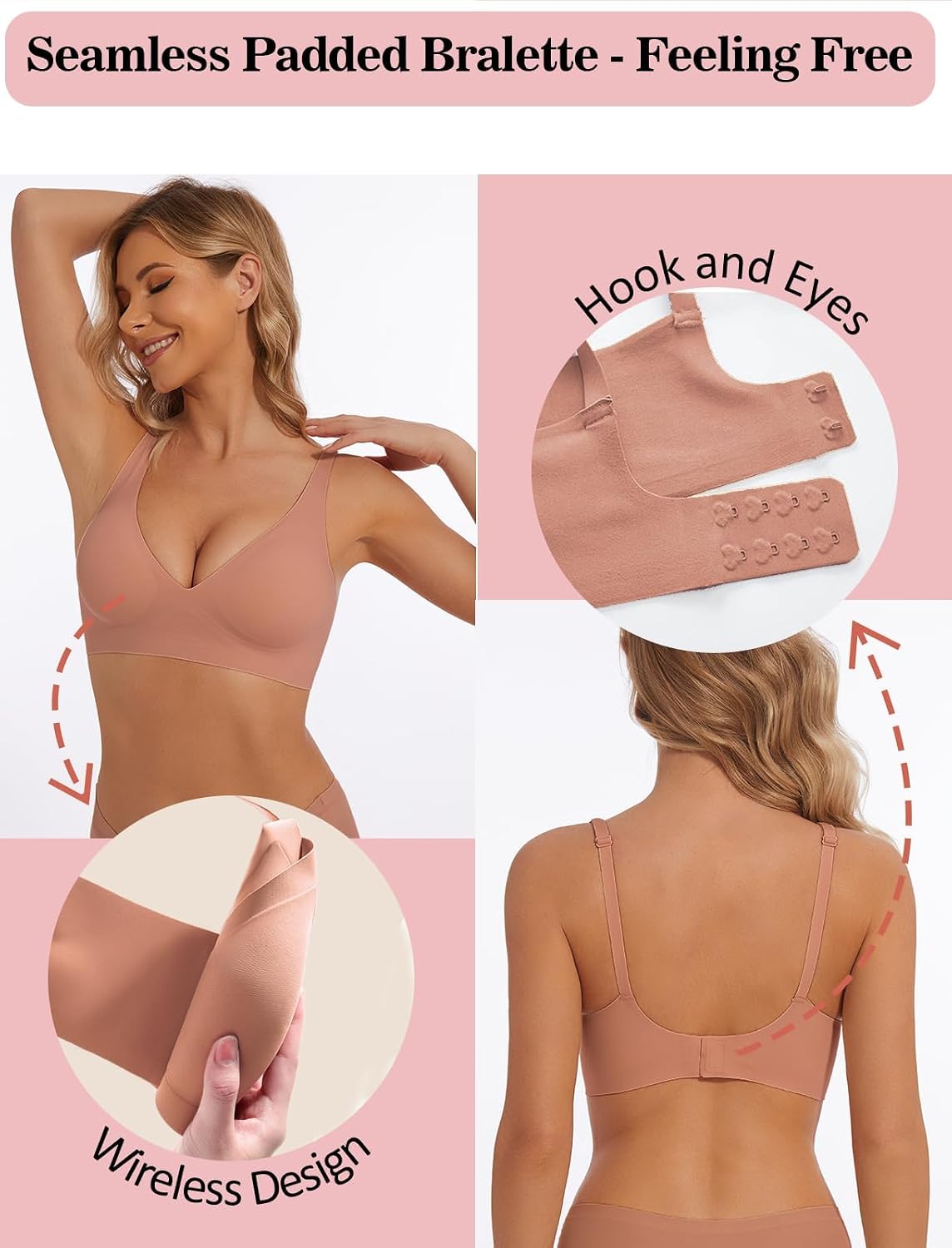 BOUFOR Deep V Wireless Push Up Bralette — image 2