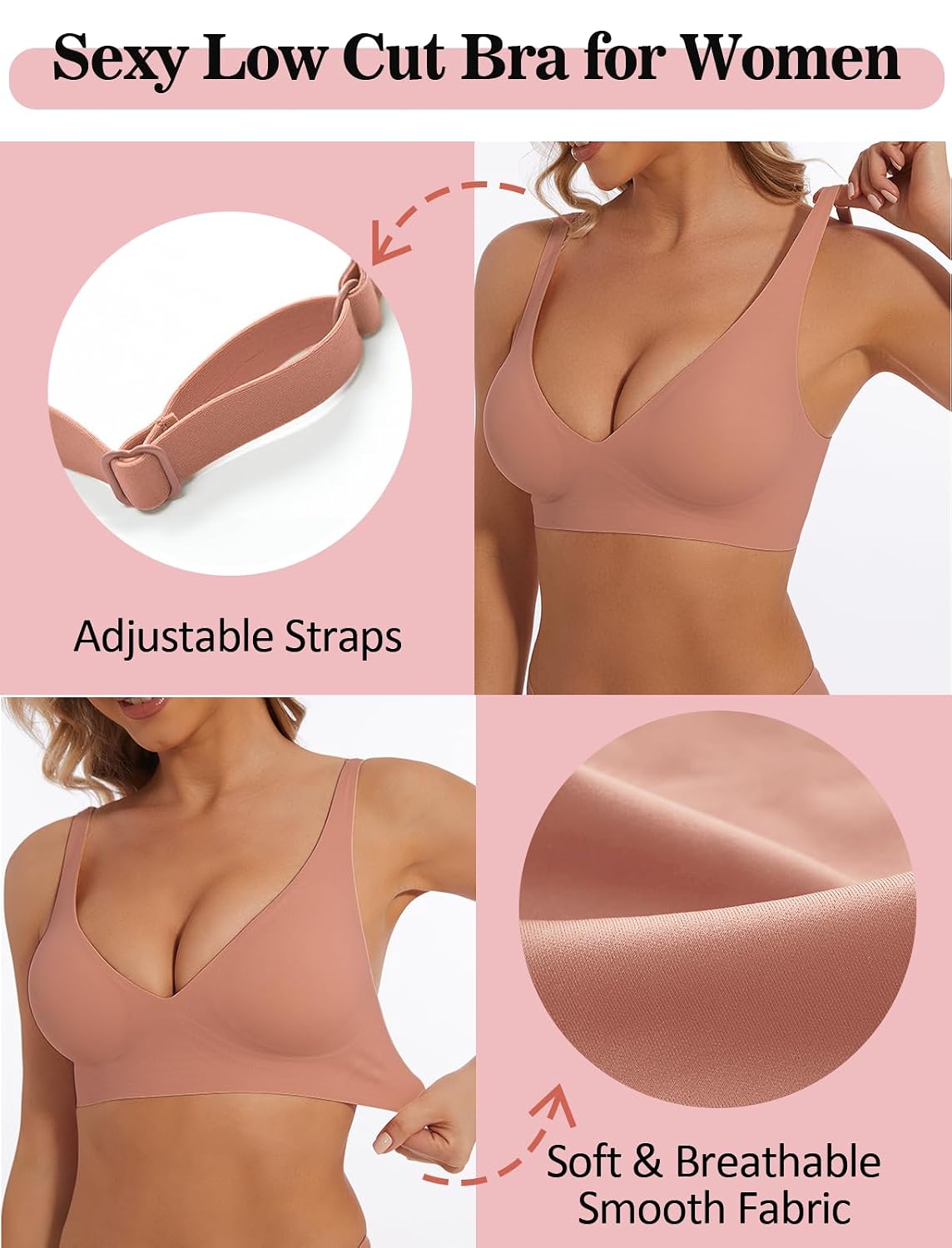 BOUFOR Deep V Wireless Push Up Bralette — image 3