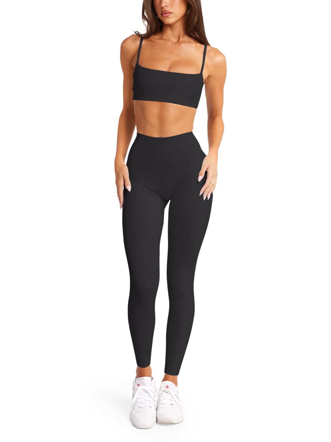 LASLULU Square Neck Crop Top Sports Bra — image 4