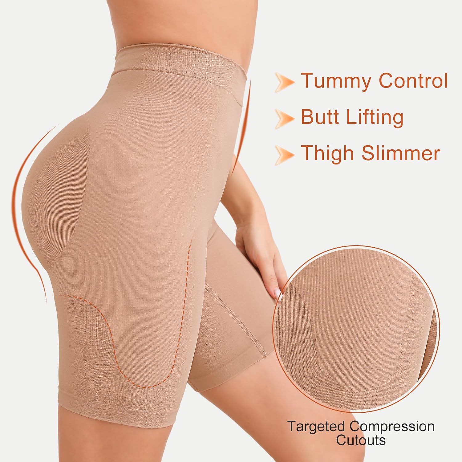 HOMETA High Waisted Thigh Slimming Shapewear Shorts — image 3