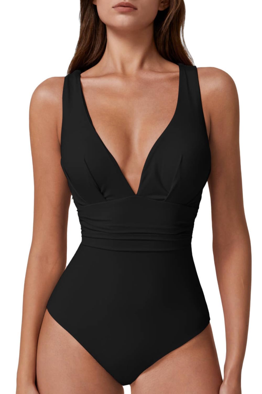 QINSEN V Neck Cross Back Monokini