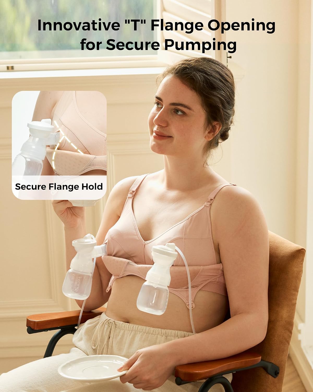 Momcozy Hands-Free Pumping Bra with Breathable Tencel — image 3