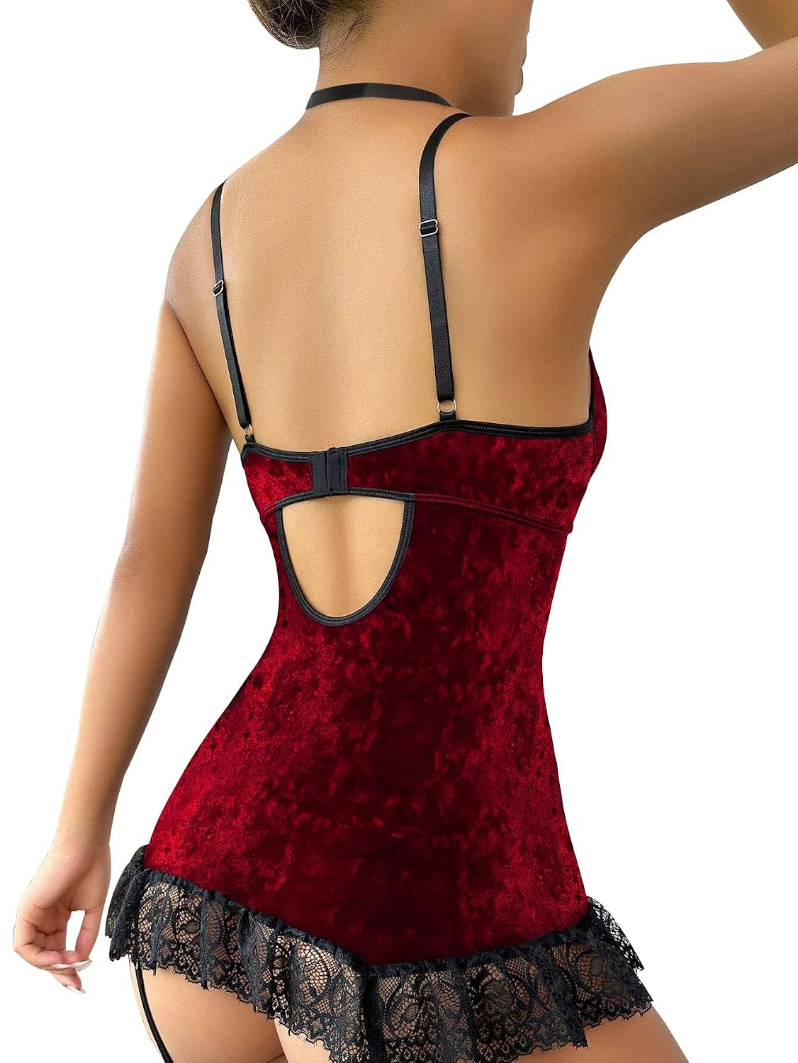 Lilosy Velvet Push Up Corset Teddy Set — image 2