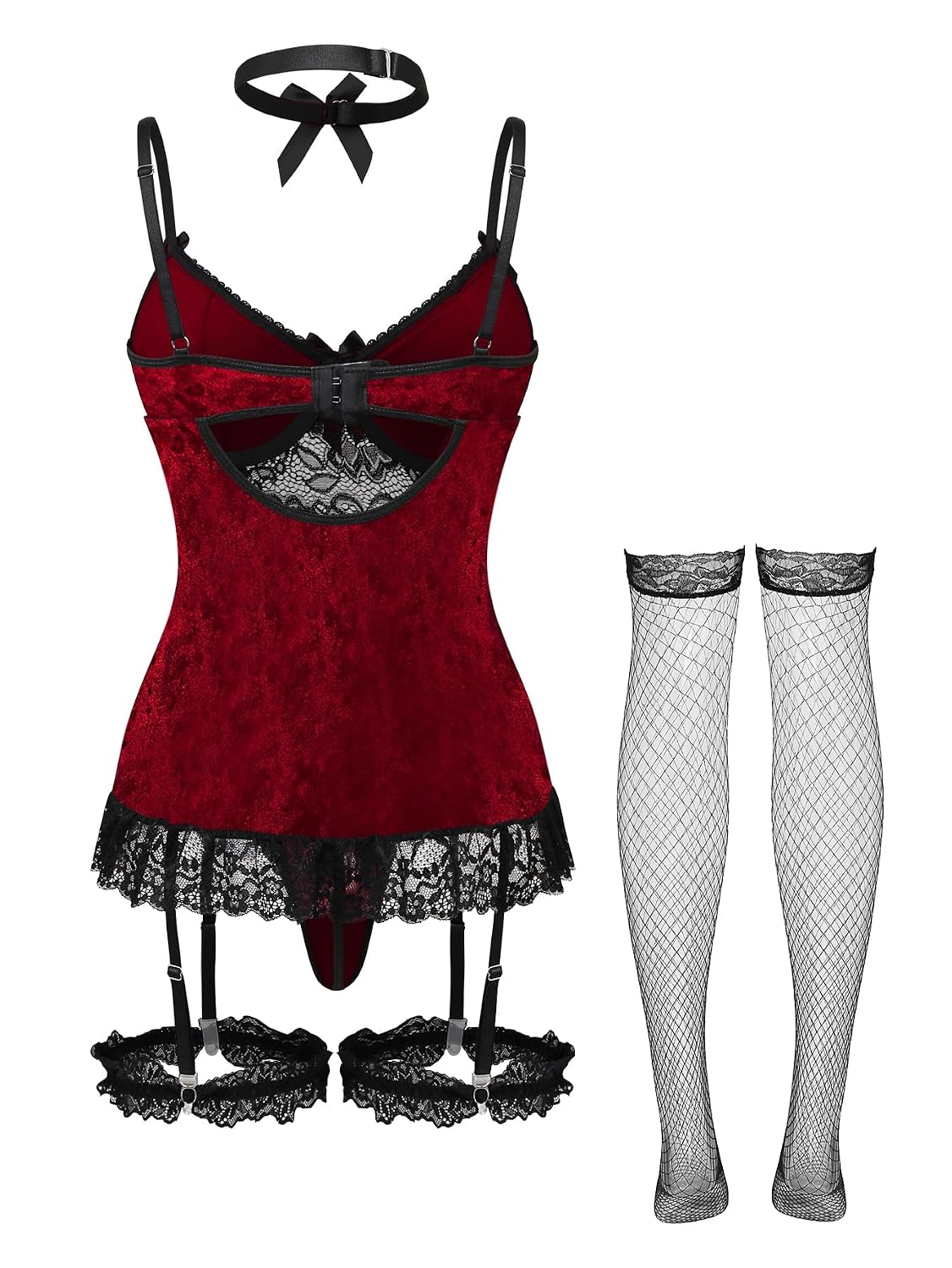 Lilosy Velvet Push Up Corset Teddy Set — image 6