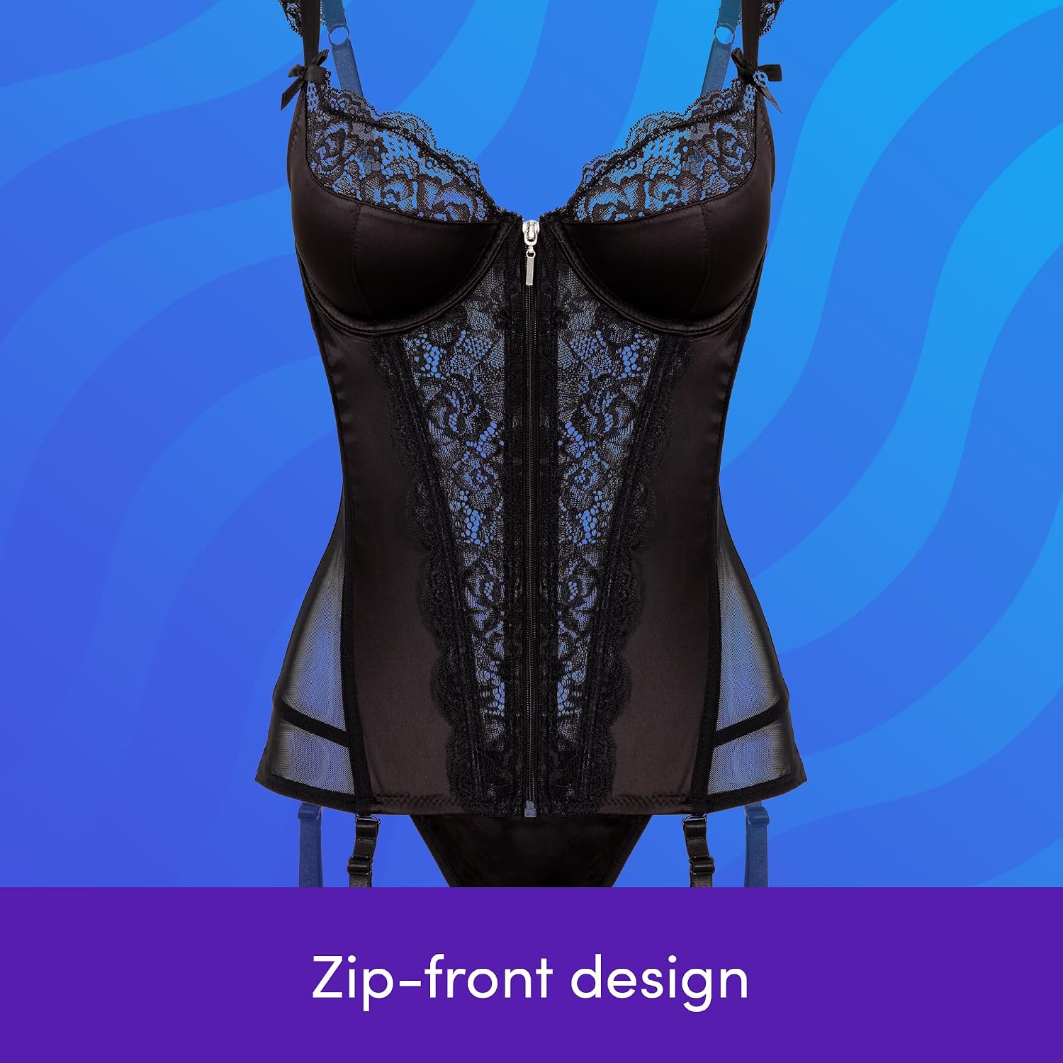 Lovehoney Satin Push Up Basque Lingerie Set Plus — image 6