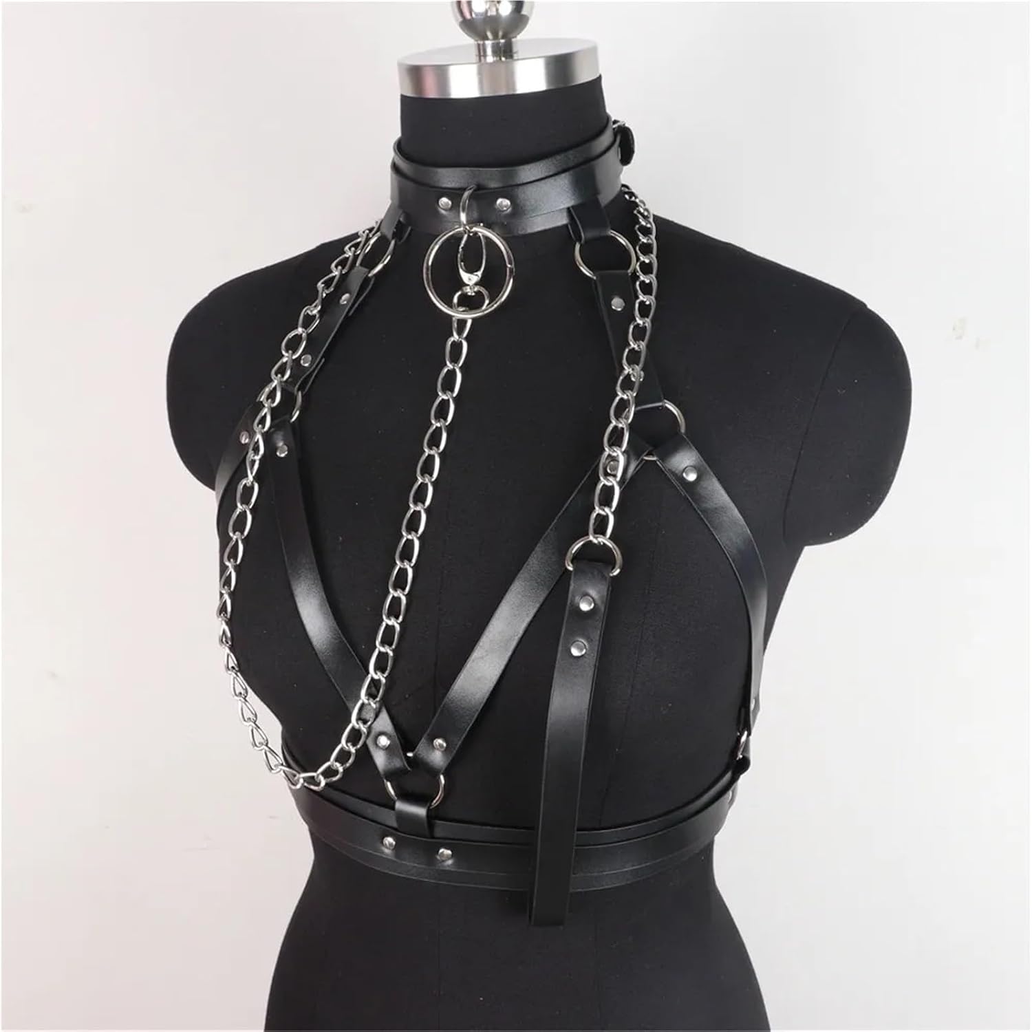 PU Leather Choker Harness with Leash — image 5