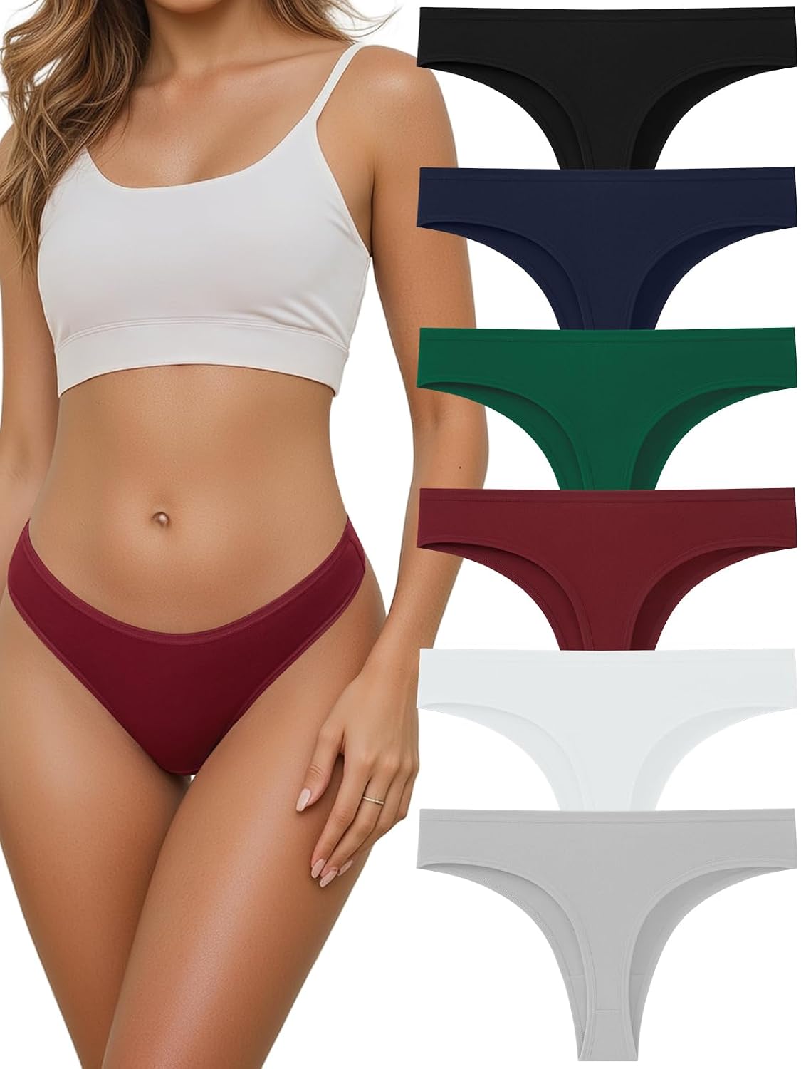 Vevmon Seamless Cotton Thongs 6-Pack