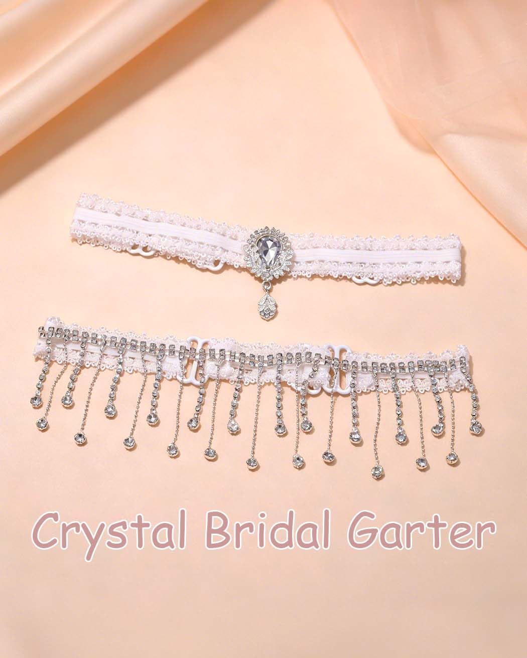 Campsis Rhinestone Bridal Garter Set — image 4