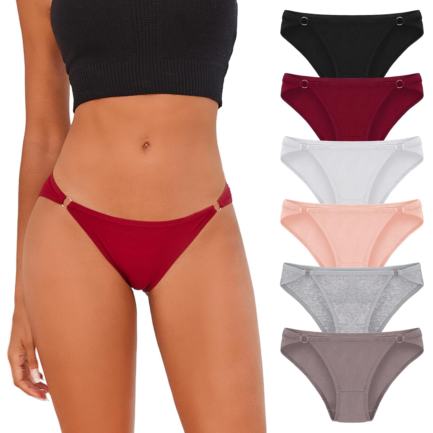 XI LIU Cotton Bikini Panties 6 Pack