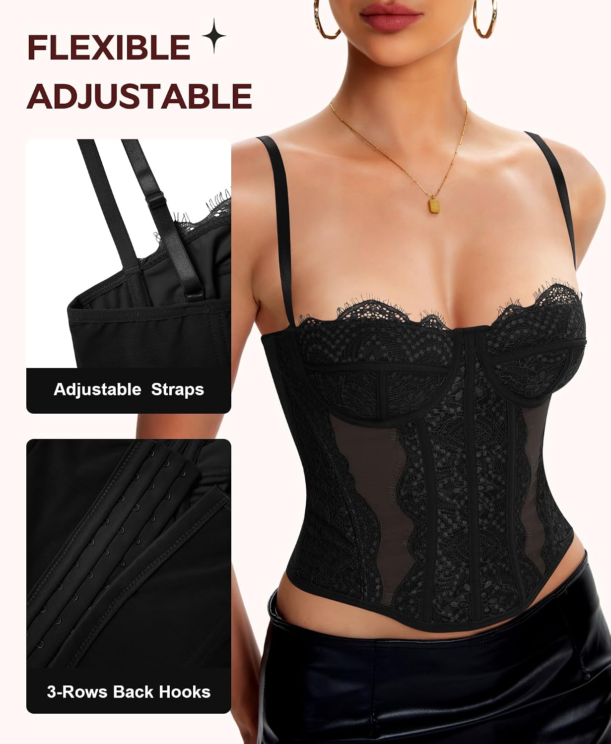 Werkiss Lace Corset Bustier Top for Women — image 4
