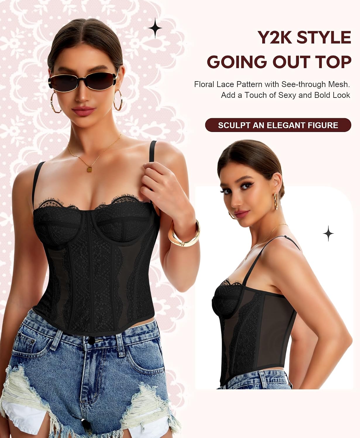 Werkiss Lace Corset Bustier Top for Women — image 5