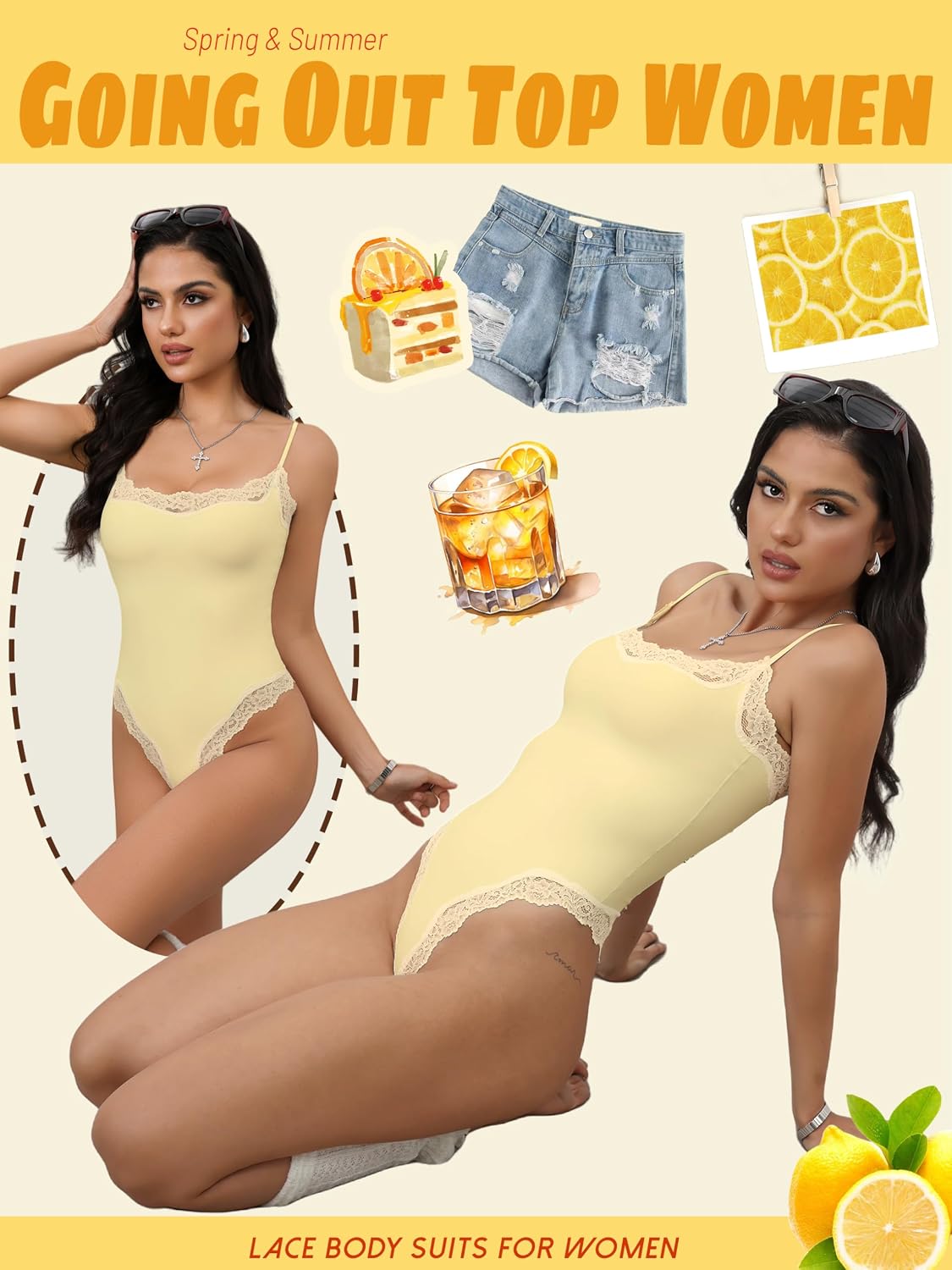 Starrylion Square Neck Lace Bodysuit — image 4