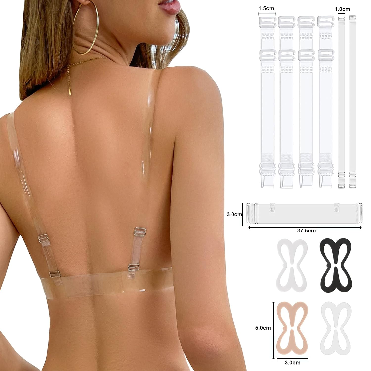 FIVEGOGO Adjustable Clear Bra Straps Set — image 2
