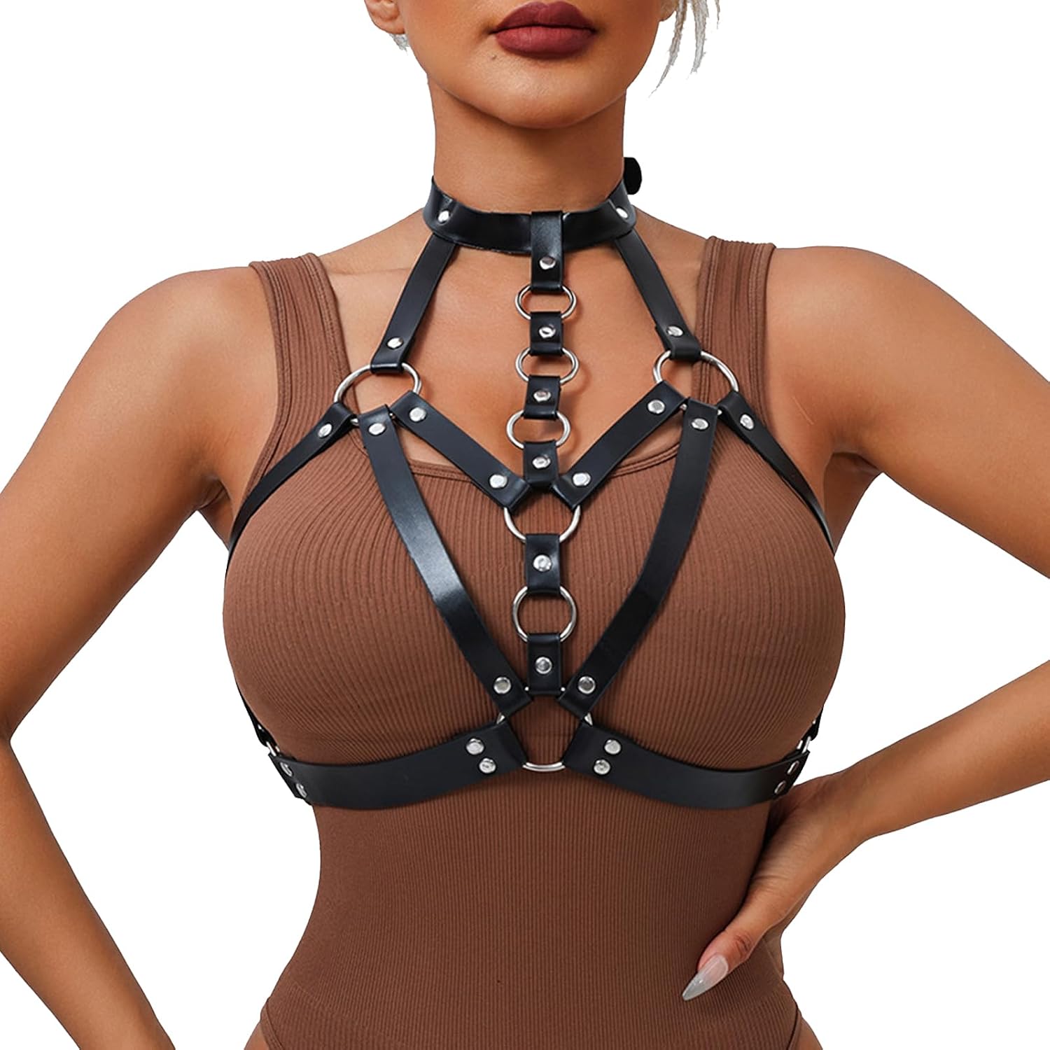 Punk Leather Body Harness Belt for Women