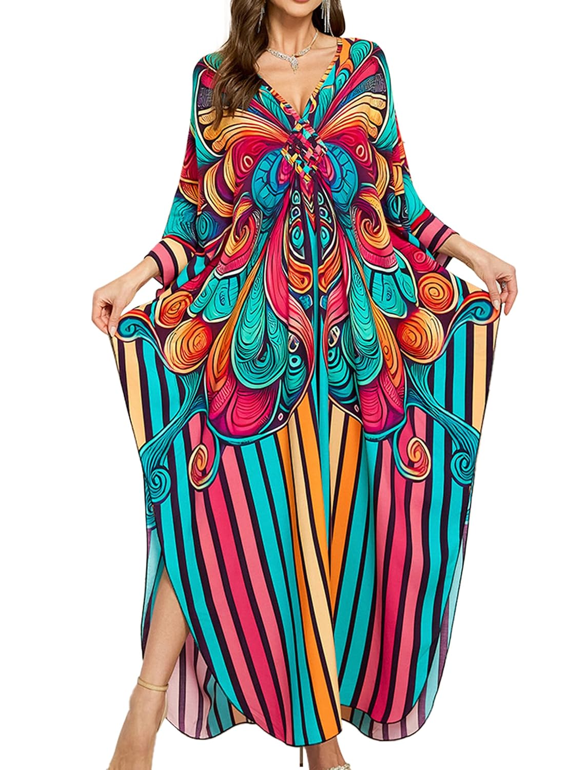 Floral Print Caftan Cover Up for Women — image 12