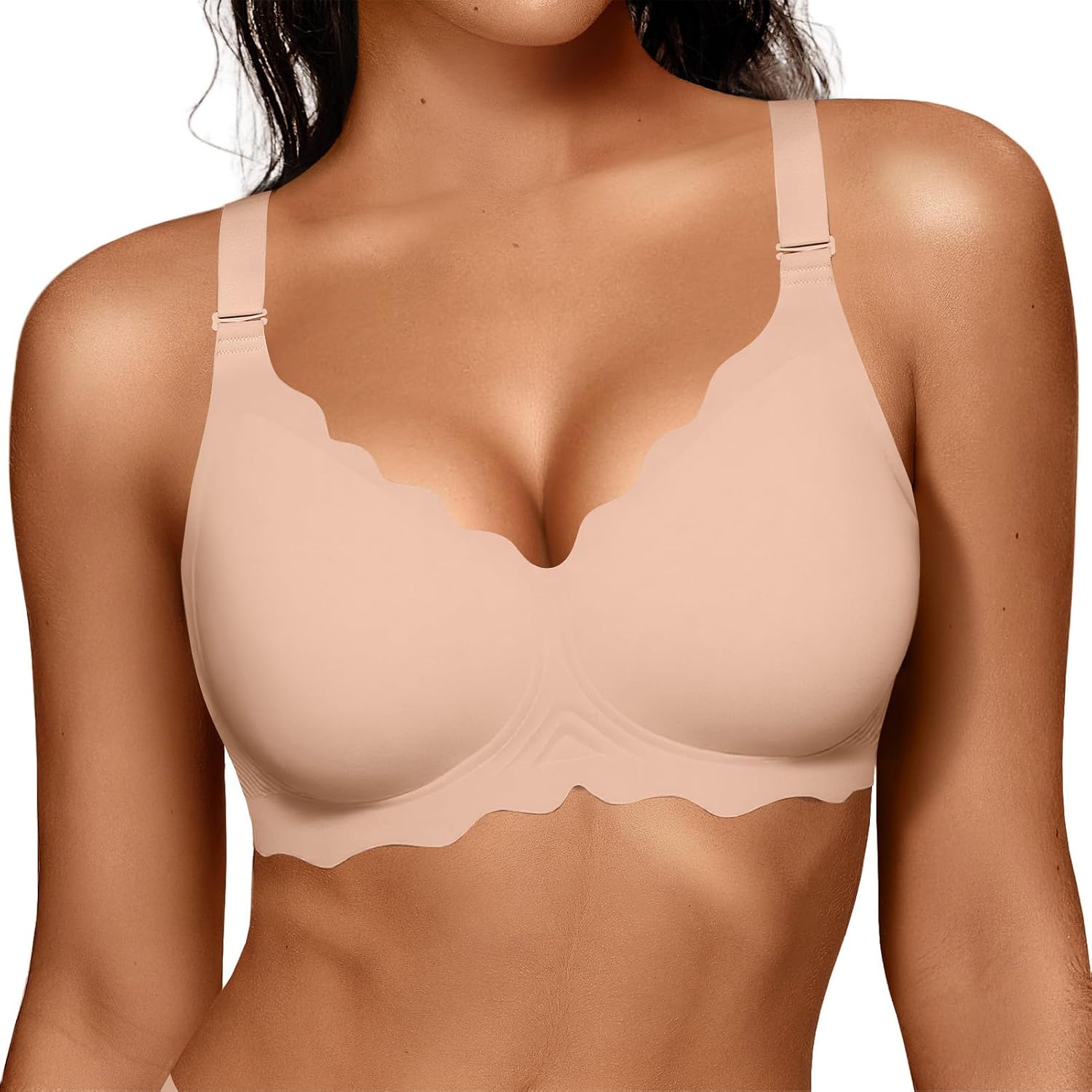 OEAK Women's Wireless Pushup Convertible Jelly Bra